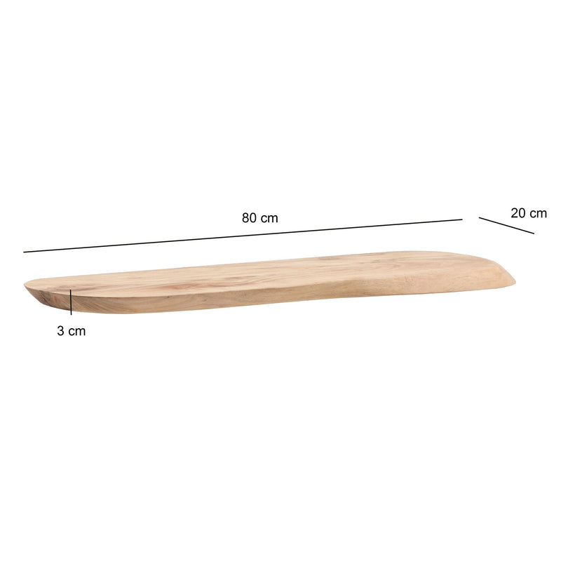 Wandregal Akazie Massivholz 80 cm - Schwebendes Design-Hängeregal