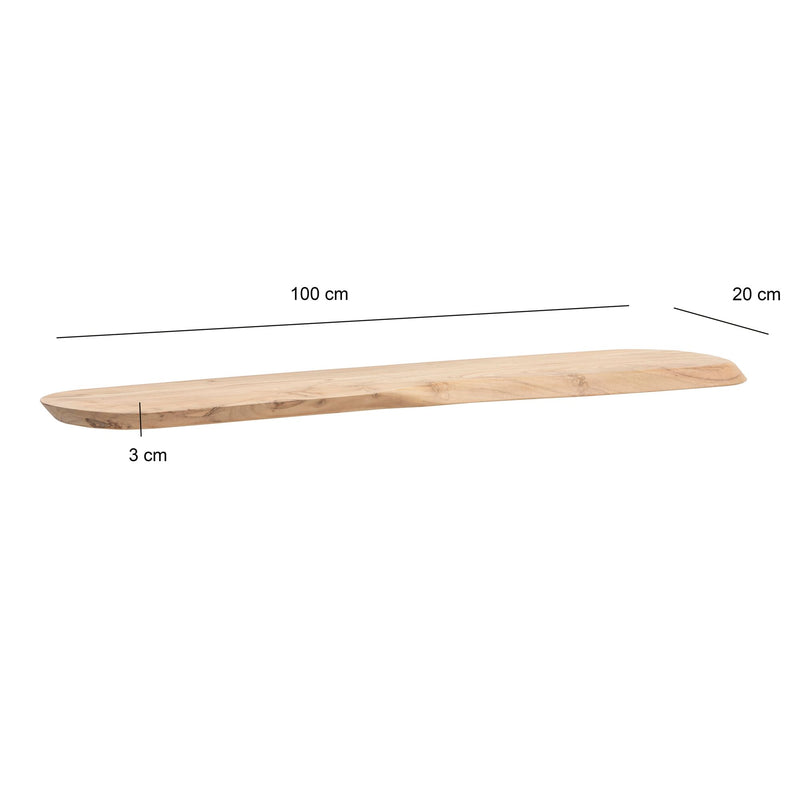Wandregal Akazie Massivholz 100 cm mit schwebender Optik für Wände