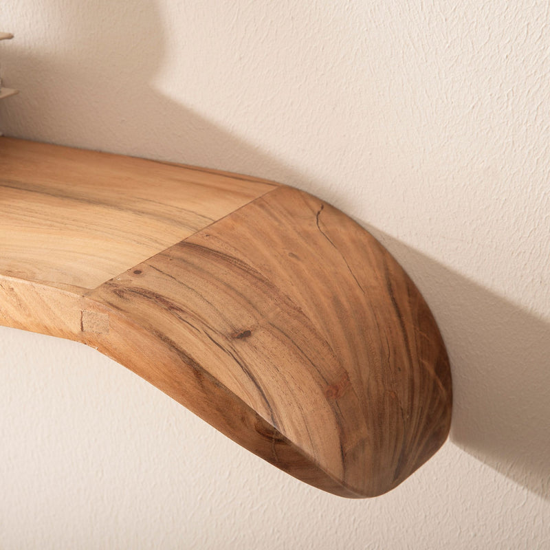 Wandregal Mango Massivholz 60cm von Wohnling mit geschwungenen Enden