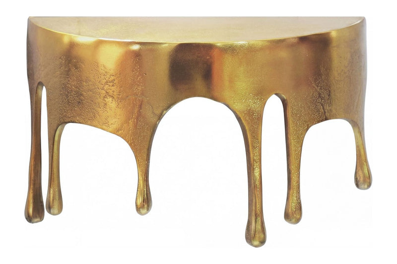 Wandregal Drops Gold 35 cm, Alu-Design-Hängeregal in Tropfenoptik