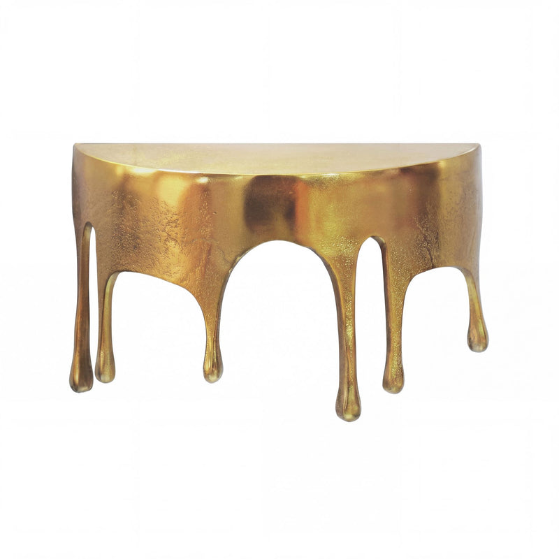 Wandregal Drops Gold 35 cm, Alu-Design-Hängeregal in Tropfenoptik