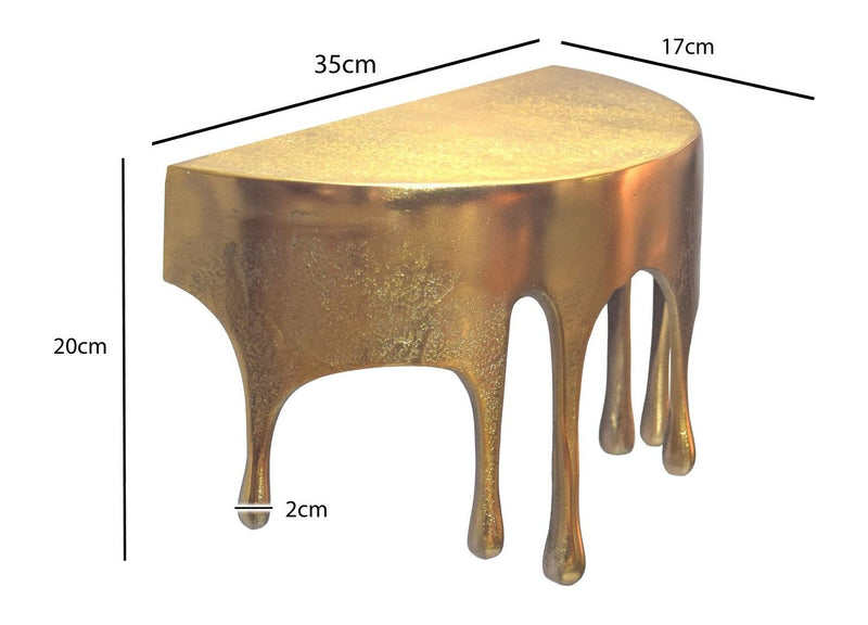 Wandregal Drops Gold 35 cm, Alu-Design-Hängeregal in Tropfenoptik