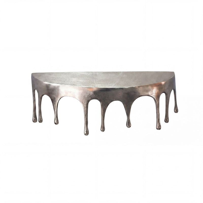 Wandregal Drops 60 cm Aluminium Silber, Design-Hängeregal Handmade