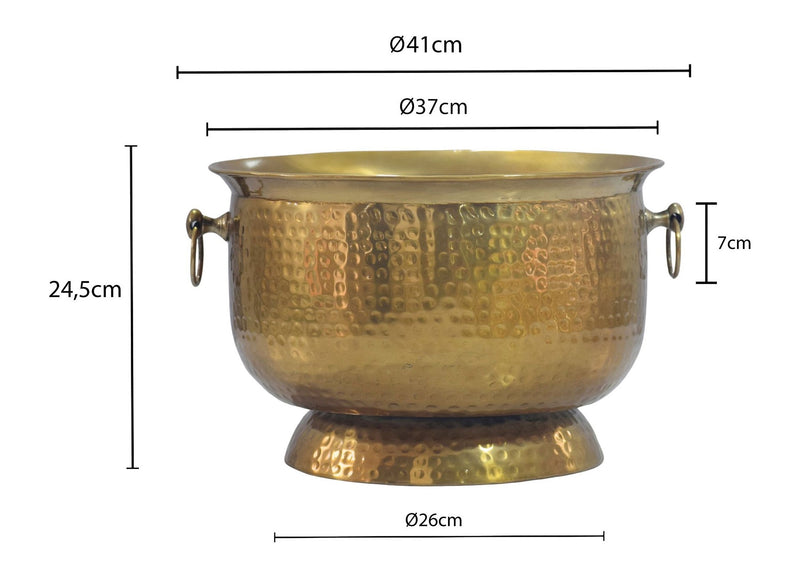Champagnerkühler Hammerschlag Gold XXL für 6 Flaschen, Handmade