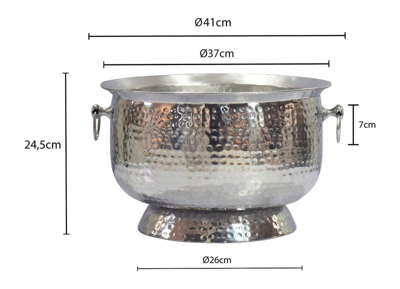Flaschenkühler Hammerschlag XXL Silbern, Aluminium von Wohnling