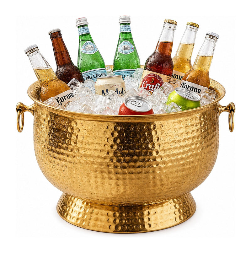 Getränkekühler Hammerschlag XXL in Gold für Party, Hochzeit & Bar