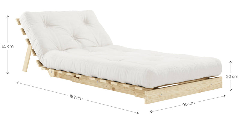 Sofa Schlafsofa ROOTS 90 Polster Cord Kiefer massiv unbehandelt Karup