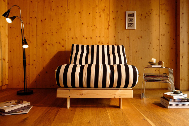 Schlafsofa ROOTS 90 Bold Stripes Sofa Kiefer massiv unbehandelt, Karup