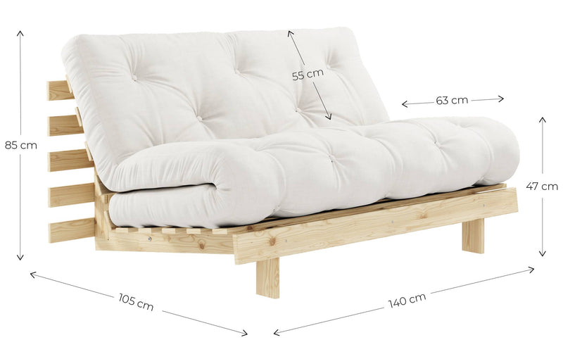Schlafsofa ROOTS 140 Bold Stripes Sofa Kiefer massiv unbehandelt, Karup