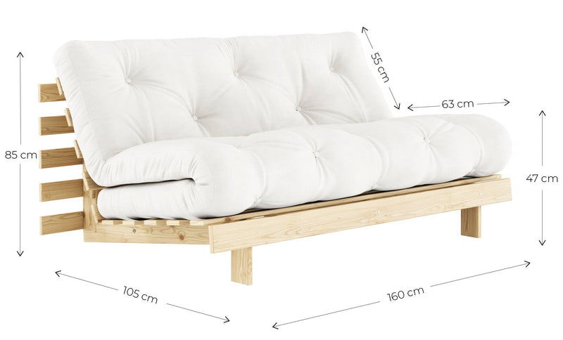 Schlafsofa ROOTS 160 Bold Stripes Sofa Kiefer massiv unbehandelt, Karup
