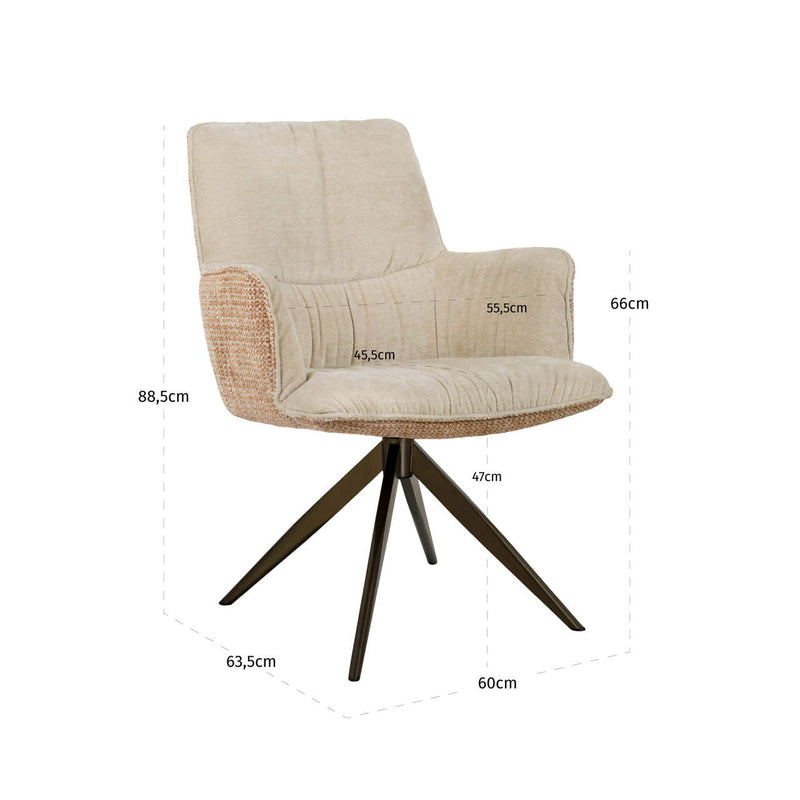 Esszimmerstuhl Chase Ginger Jacquard mit Drehfunktion – Richmond