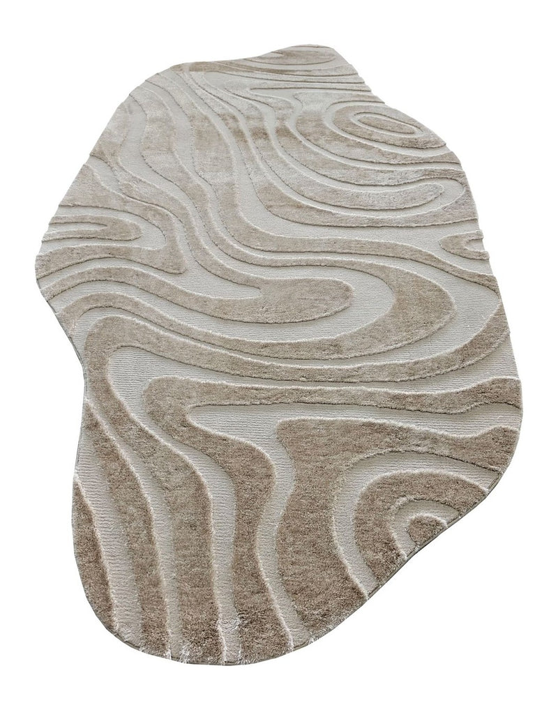 Teppich Ivar beige 200x350 cm – weiches Reliefmuster, Wohnzimmer