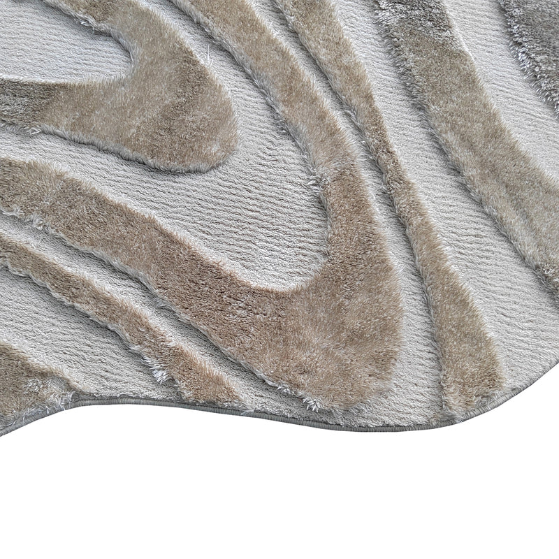 Teppich Ivar beige 200x350 cm – weiches Reliefmuster, Wohnzimmer