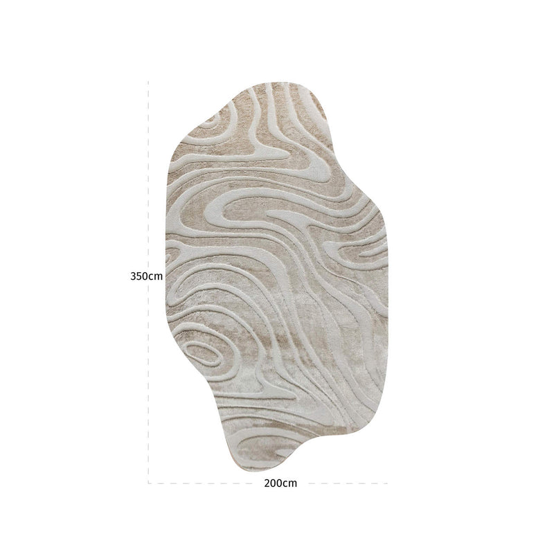 Teppich Ivar beige 200x350 cm – weiches Reliefmuster, Wohnzimmer