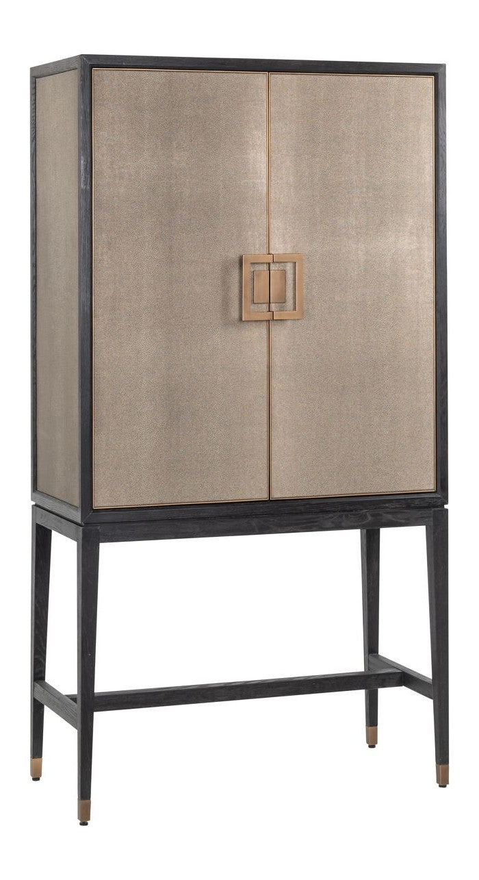 Richmond Barschrank Bloomville Brass Shagreen, Eiche & PU-Leder