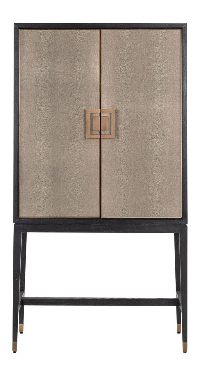 Richmond Barschrank Bloomville Brass Shagreen, Eiche & PU-Leder