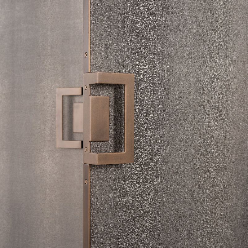 Richmond Barschrank Bloomville Brass Shagreen, Eiche & PU-Leder