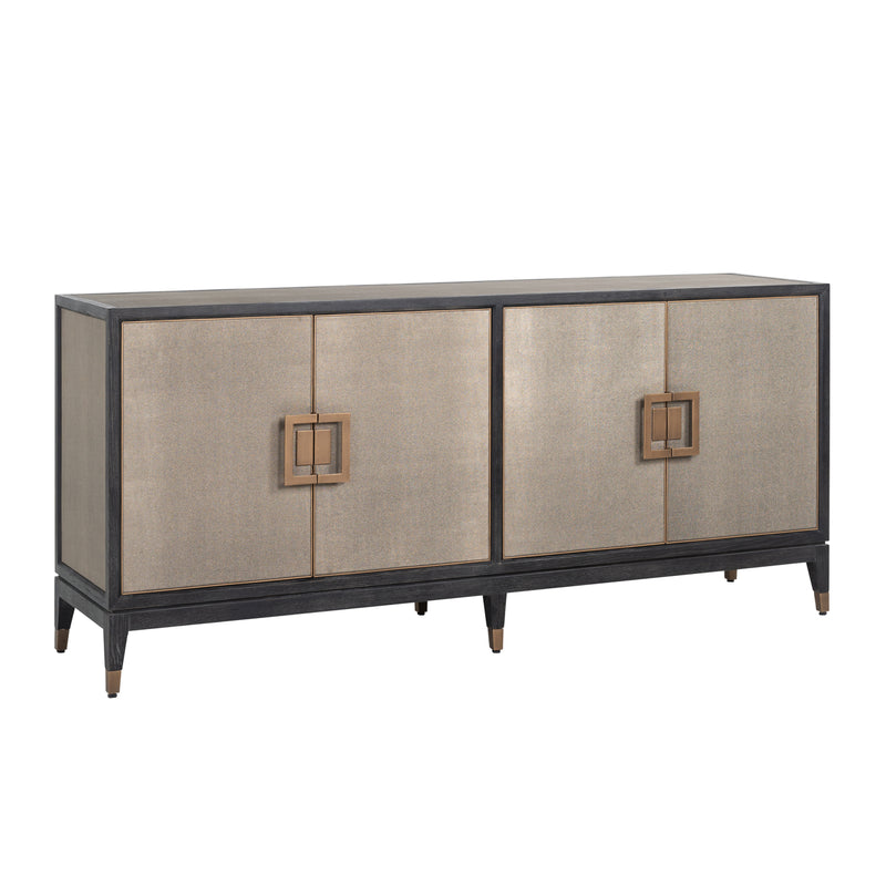 Sideboard Bloomville Brass Shagreen – Art-Deco-Design mit Soft-Close