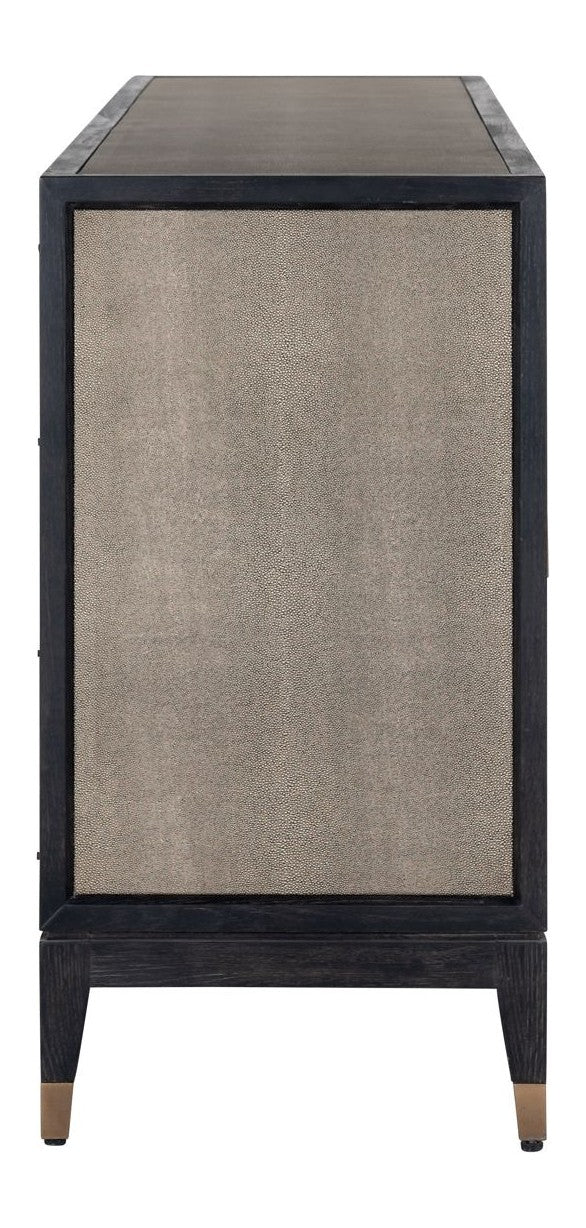 Sideboard Bloomville Brass Shagreen – Art-Deco-Design mit Soft-Close