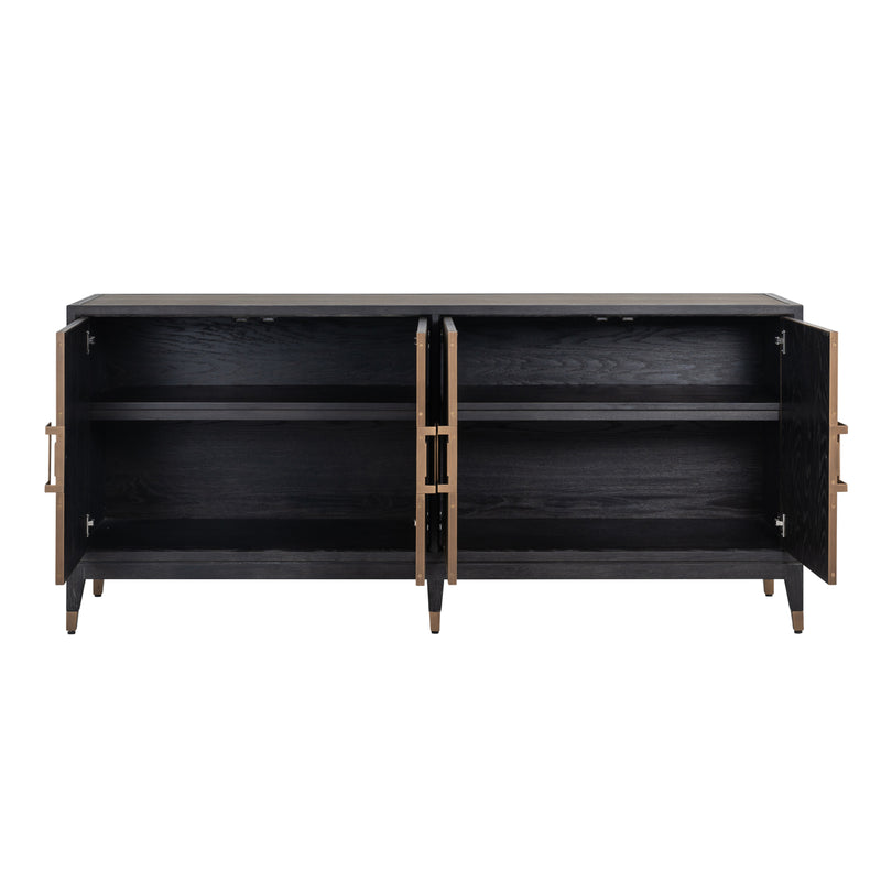 Sideboard Bloomville Brass Shagreen – Art-Deco-Design mit Soft-Close