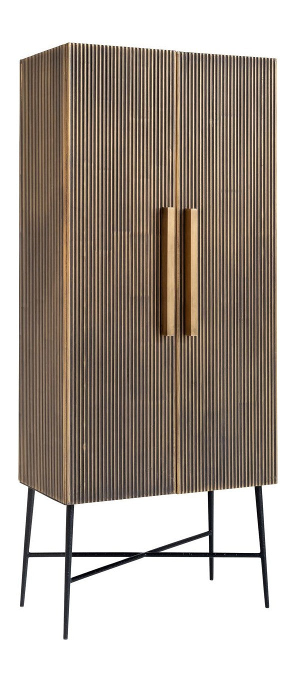 Schrank Ironville gold – zweitüriger Wandschrank im Mid-Century-Stil