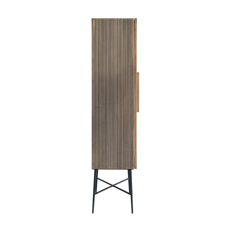 Schrank Ironville gold – zweitüriger Wandschrank im Mid-Century-Stil