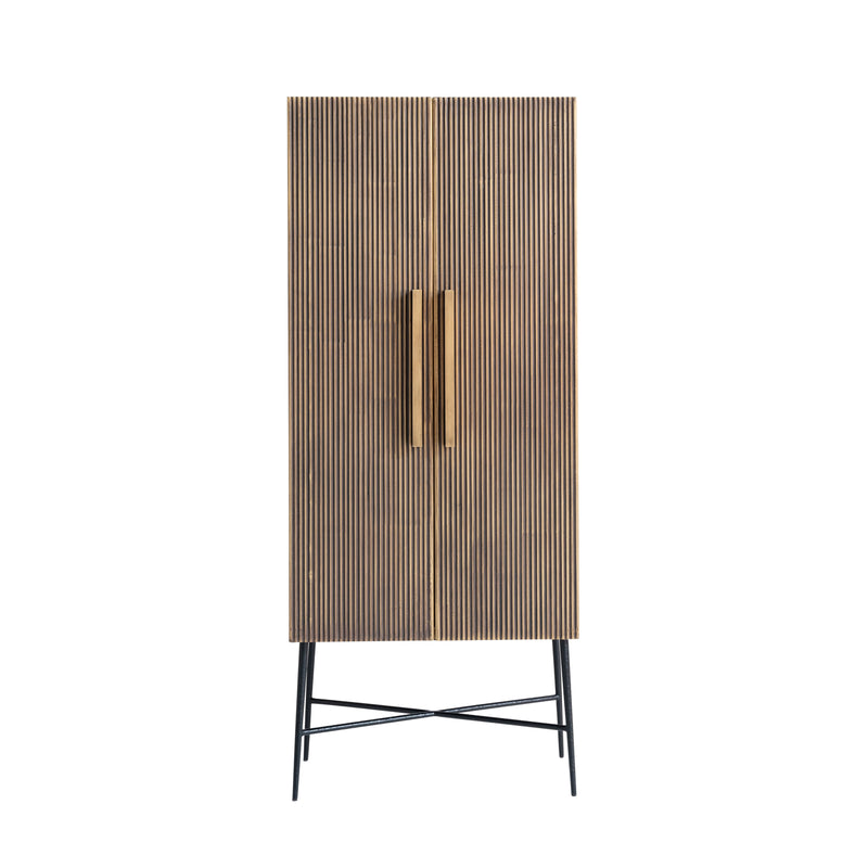 Schrank Ironville gold – zweitüriger Wandschrank im Mid-Century-Stil