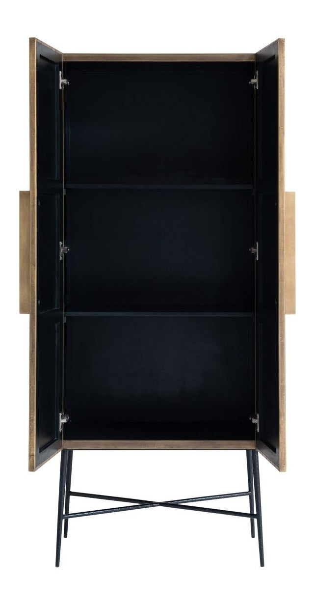 Schrank Ironville gold – zweitüriger Wandschrank im Mid-Century-Stil