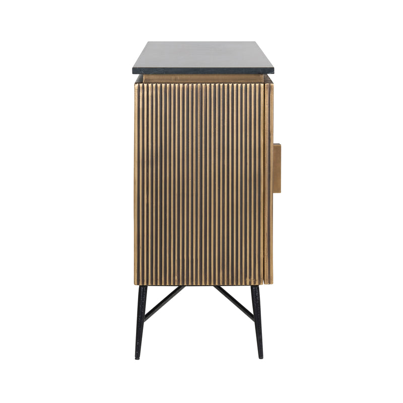 Sideboard Ironville in Gold mit Marmorplatte – Mid-Century Design