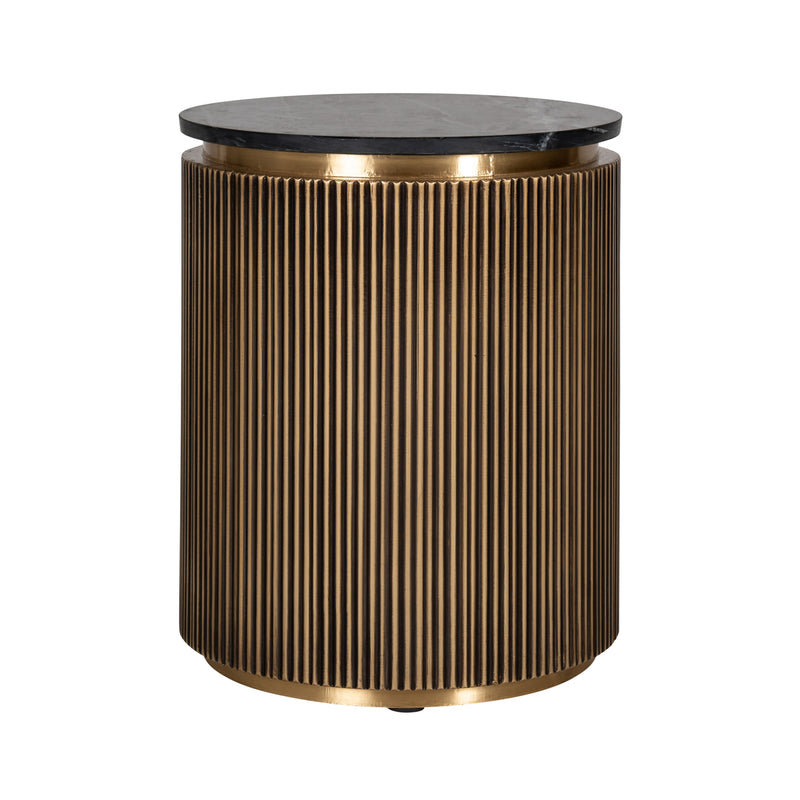 Beistelltisch Ironville gold 50Ø – Mid Century Design mit Marmorplatte