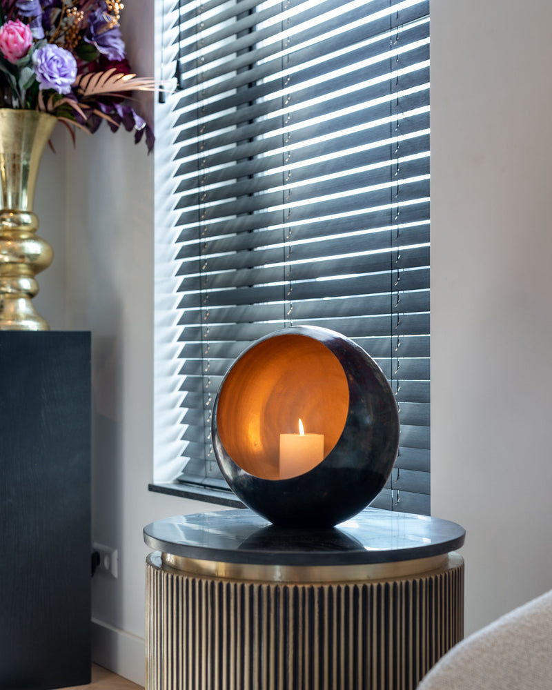 Beistelltisch Ironville gold 50Ø – Mid Century Design mit Marmorplatte