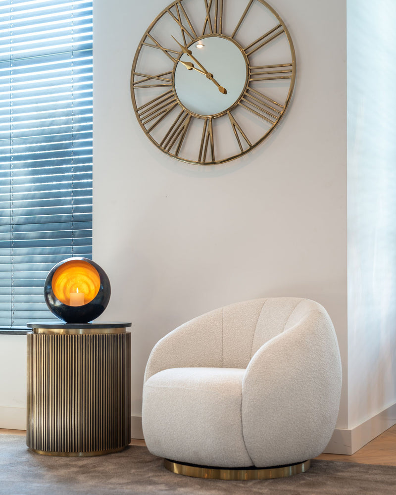 Beistelltisch Ironville gold 50Ø – Mid Century Design mit Marmorplatte