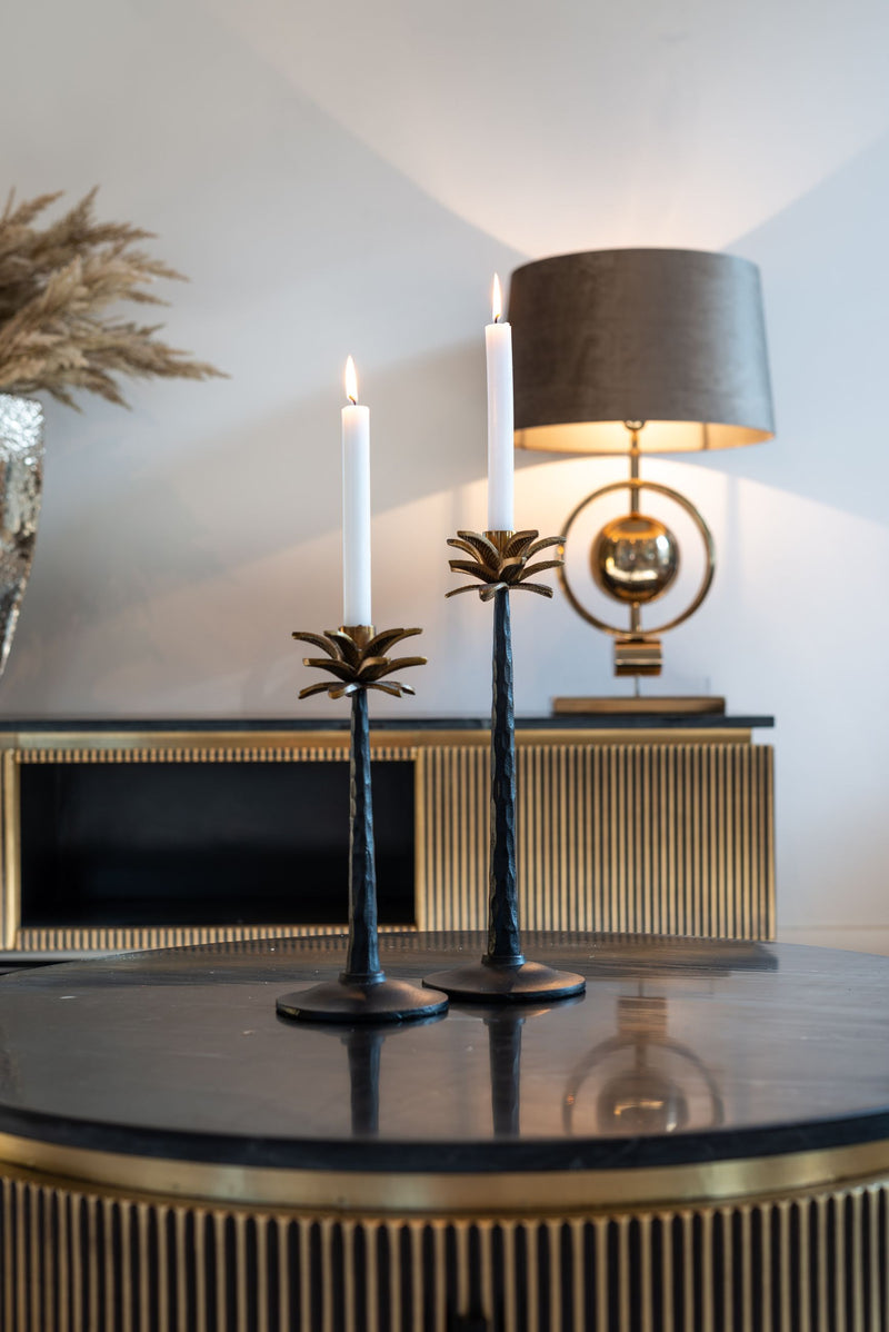 Couchtisch Ironville gold 90 cm - Marmorplatte & Messing-Optik