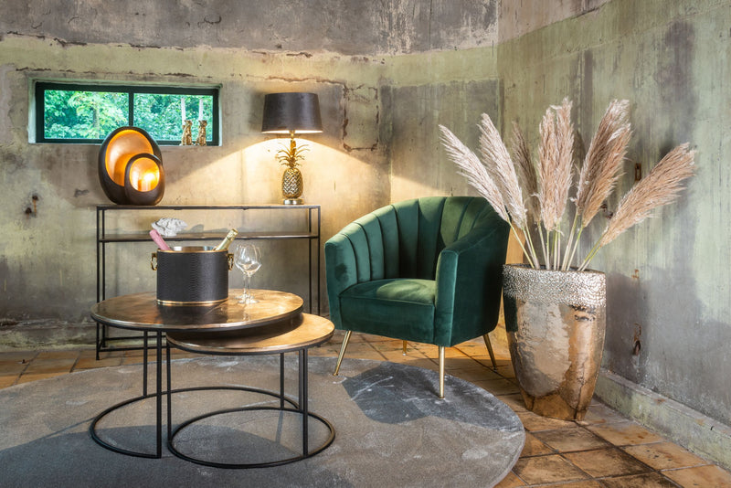Couchtisch Asher champagne gold, 2er-Set aus Aluminium und Eisen