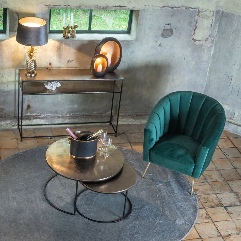 Couchtisch Asher champagne gold, 2er-Set aus Aluminium und Eisen