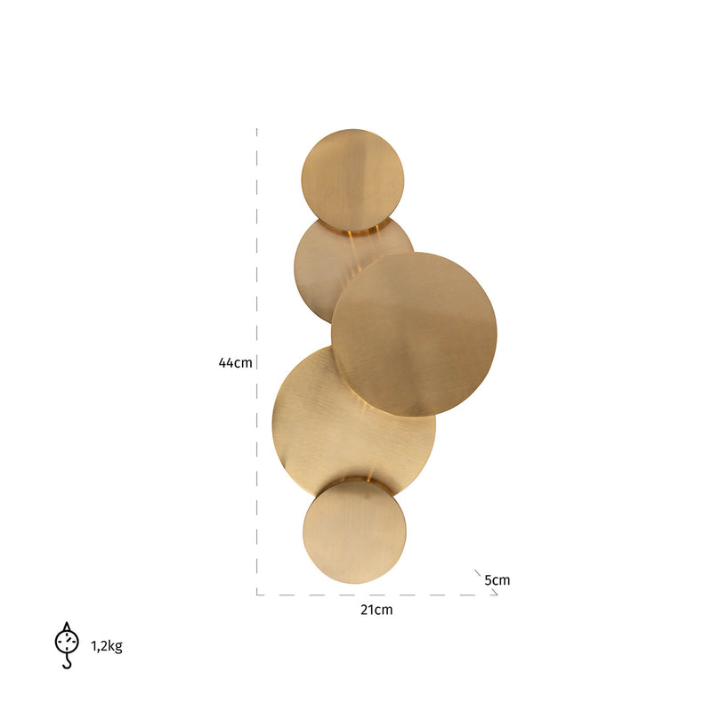 Wandlampe Collin Brushed Gold – dimmbare LED-Wandleuchte