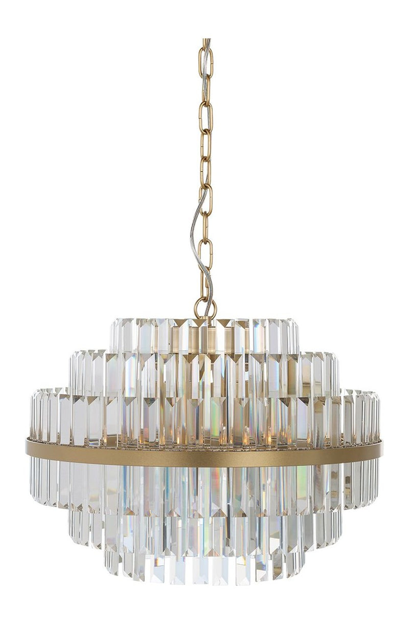 Pendelleuchte Desire Richmond Brushed Gold mit Kristallbesatz