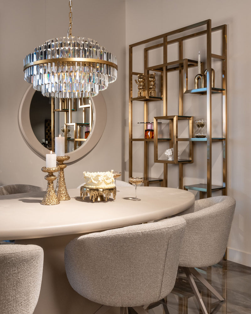 Pendelleuchte Desire Richmond Brushed Gold mit Kristallbesatz