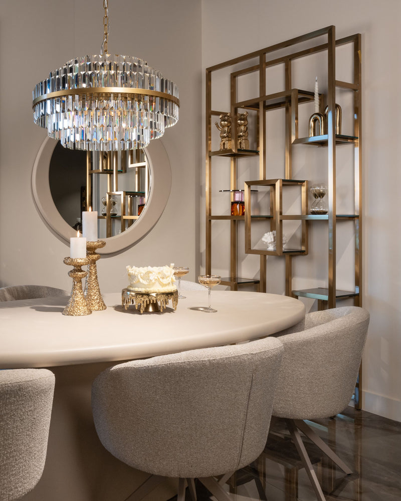 Pendelleuchte Desire Richmond Brushed Gold mit Kristallbesatz