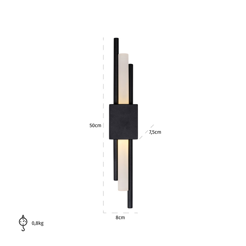Wandlampe Mylas Black - dimmbare LED-Wandleuchte aus Metall