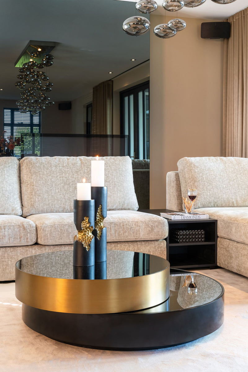 Couchtisch Alexander Jones black/gold mit Drehmechanismus