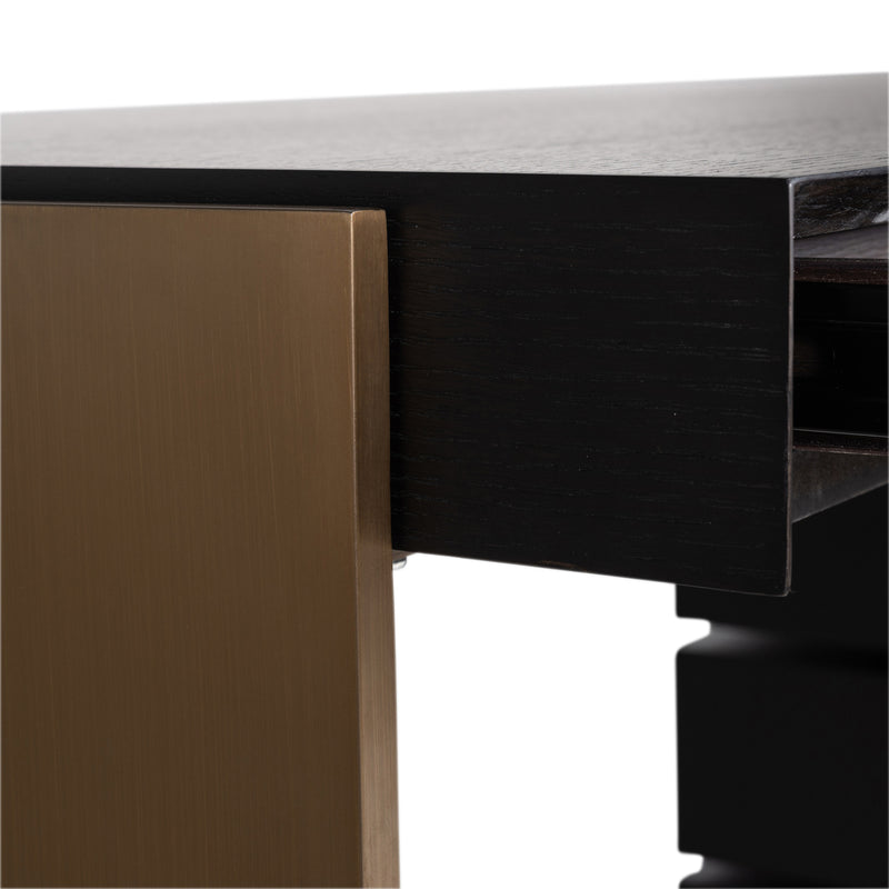 Schreibtisch Alexander Jones Charcoal mit Goldakzenten, 140 cm