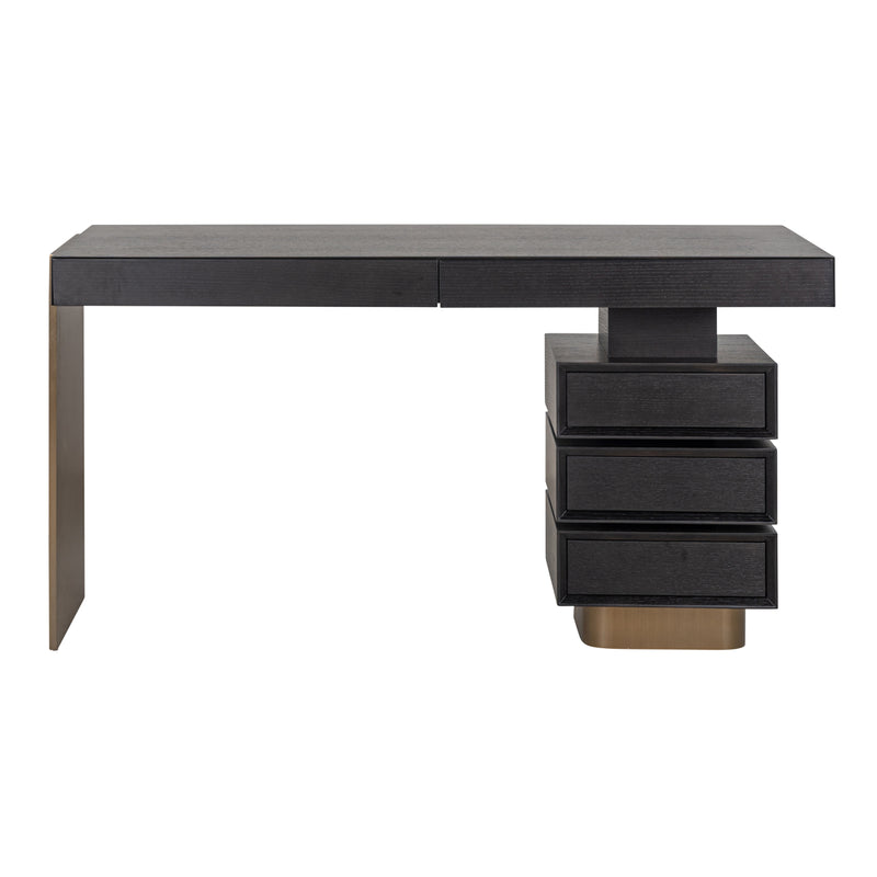 Schreibtisch Alexander Jones Charcoal mit Goldakzenten, 140 cm