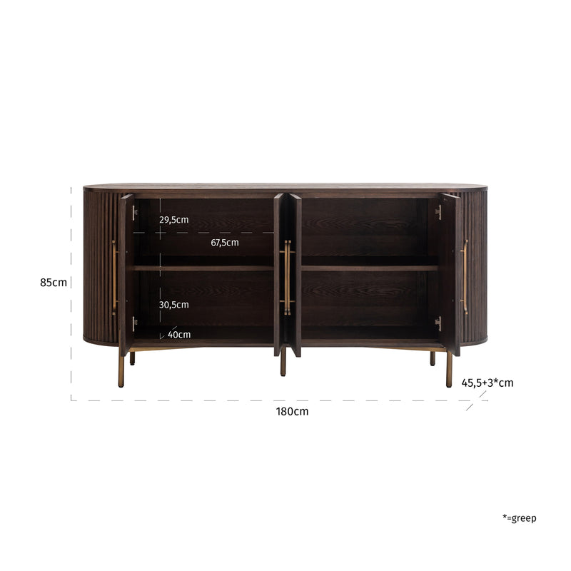 Sideboard Luxor Eiche braun mit 4 Türen & Softclose Richmond