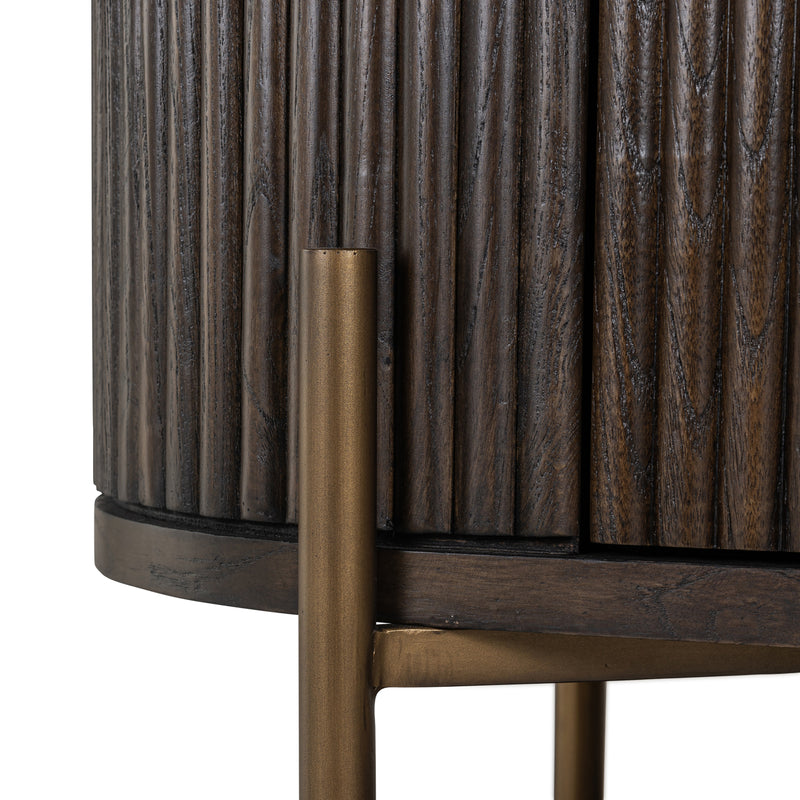 Richmond Schrank Luxor Eiche braun mit Softclose-Tür & Golddetails
