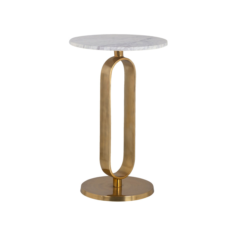 Beistelltisch Celine mit Marmorplatte in brushed gold – Richmond