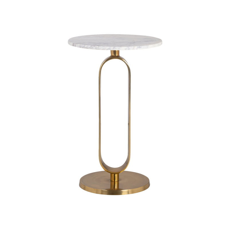 Beistelltisch Celine mit Marmorplatte in brushed gold – Richmond