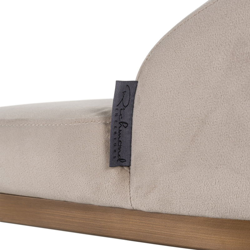 Barhocker Bolton khaki Samtvelours im 2er-Set, goldenes Gestell