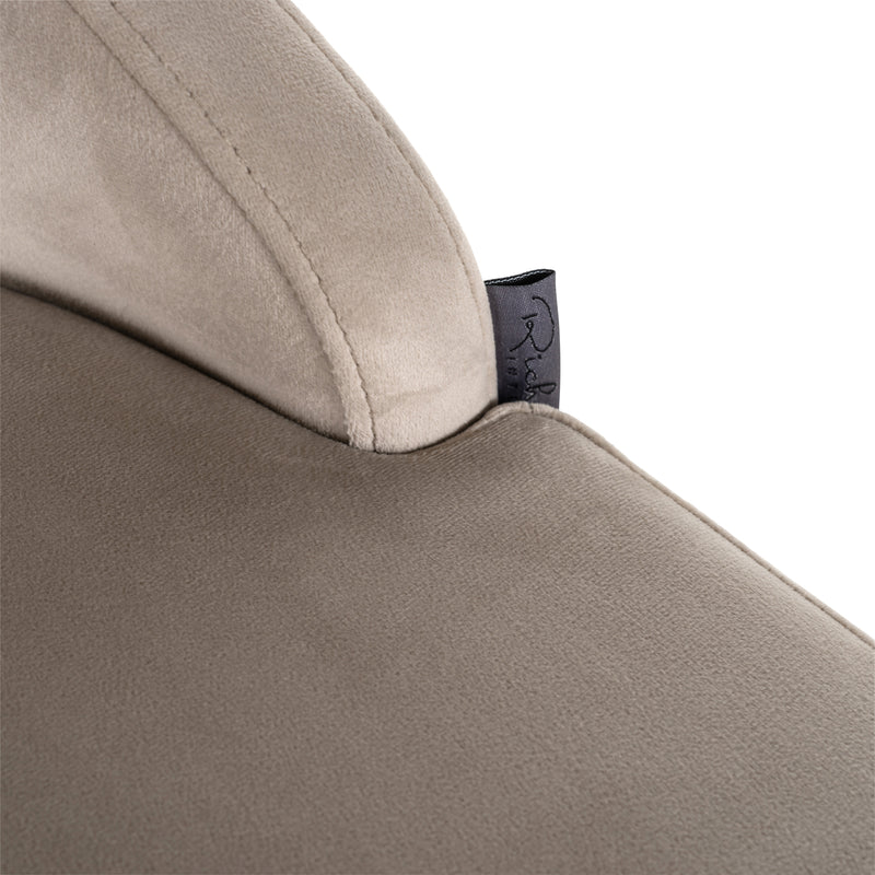 Barhocker Bolton khaki Samtvelours im 2er-Set, goldenes Gestell
