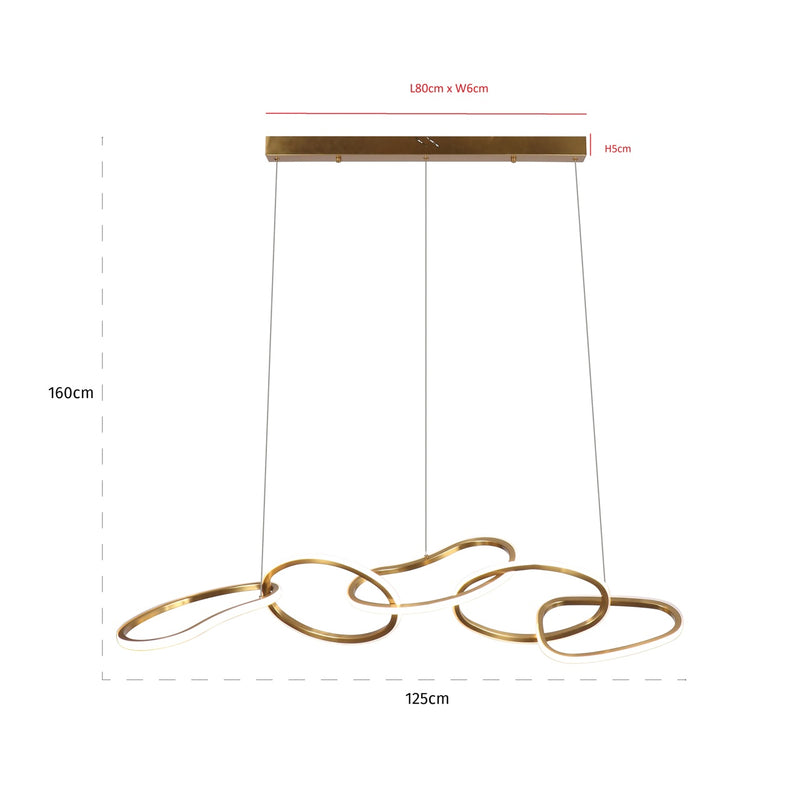 Pendelleuchte Flyn brushed gold – Richmond Design-Hängeleuchte